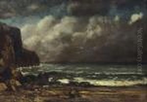 La Greve Oil Painting by Gustave Courbet