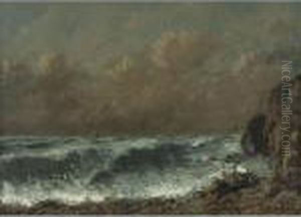 La Vague Oil Painting by Gustave Courbet