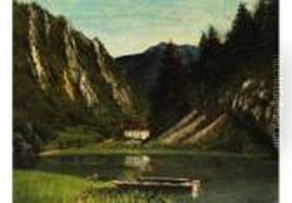 Les Doubs A La Maison Monsieur Oil Painting by Gustave Courbet