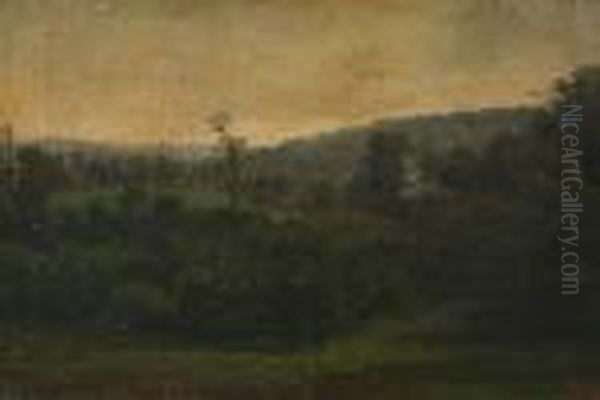 Landscape With Distant Town by Gustave Courbet