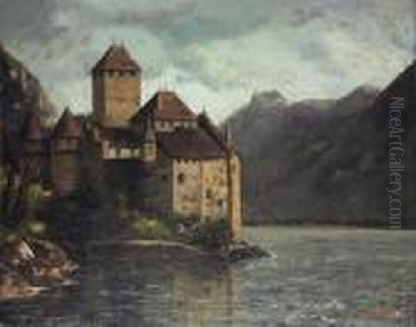 Le Chateau De Chillon Oil Painting by Gustave Courbet