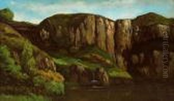 Vallee De Bonnevaux Oil Painting by Gustave Courbet