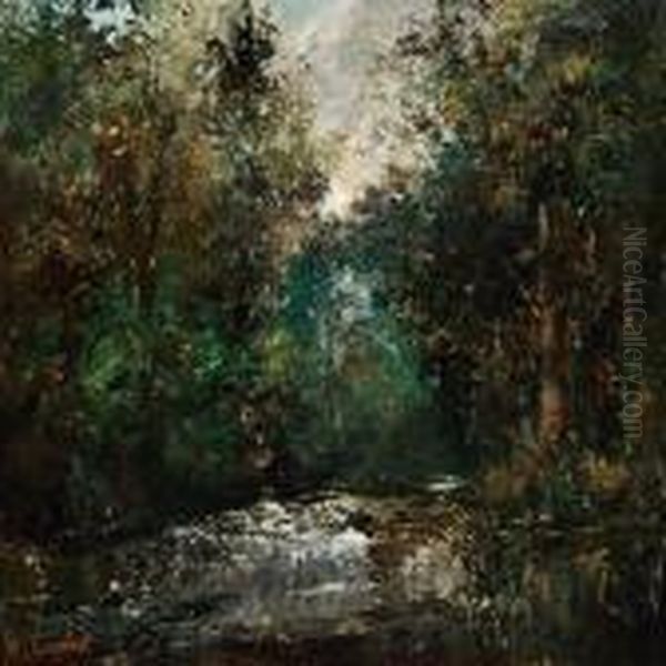 Aforest Scene Oil Painting by Gustave Courbet