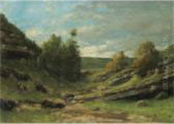 La Vallee Rocheuse Oil Painting by Gustave Courbet