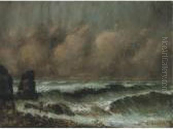 La Vague Oil Painting by Gustave Courbet