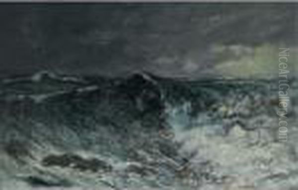 La Vague Oil Painting by Gustave Courbet