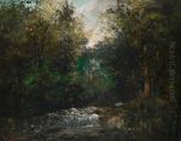 Riviere Sous Bois Oil Painting by Gustave Courbet