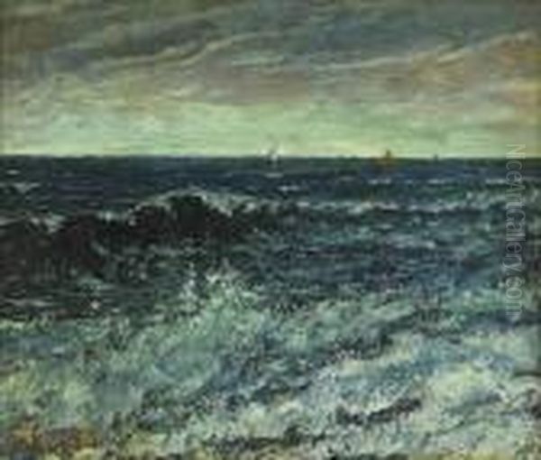 Voiliers Sur La Mer Oil Painting by Gustave Courbet