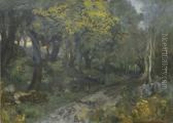 Chemin Dans Un Sous-bois Oil Painting by Gustave Courbet