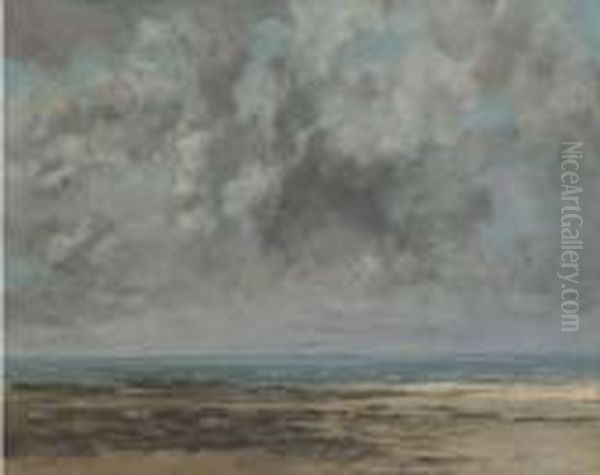 La Plage De Saint-aubin Oil Painting by Gustave Courbet