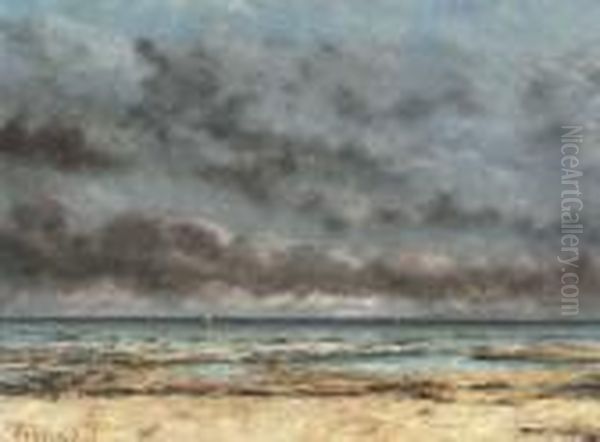 Mer Calme Oil Painting by Gustave Courbet