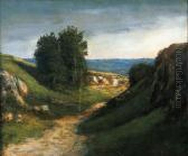 Paysage Guyere Oil Painting by Gustave Courbet