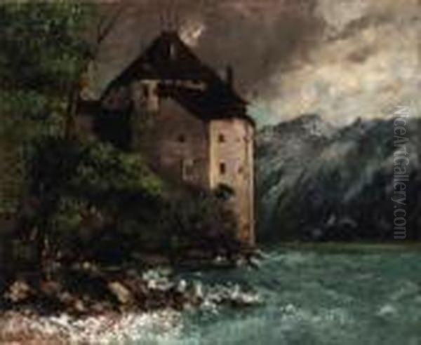 Chteau De Chillon Oil Painting by Gustave Courbet