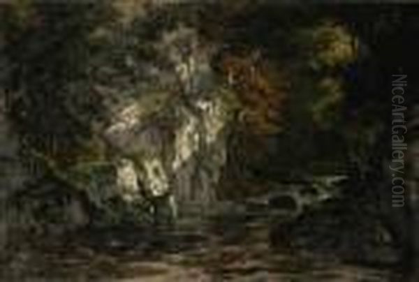 Gorge De La Loue, Jura Oil Painting by Gustave Courbet