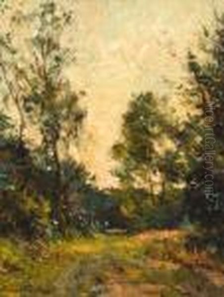 Clairiere Au Bout Du Chemin Oil Painting by Frans Courtens