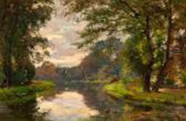 Etang En Foret Oil Painting by Frans Courtens