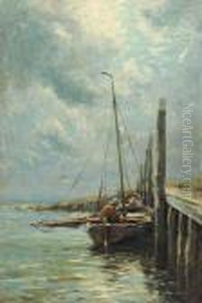 La Crique, Zuiderzee Oil Painting by Frans Courtens