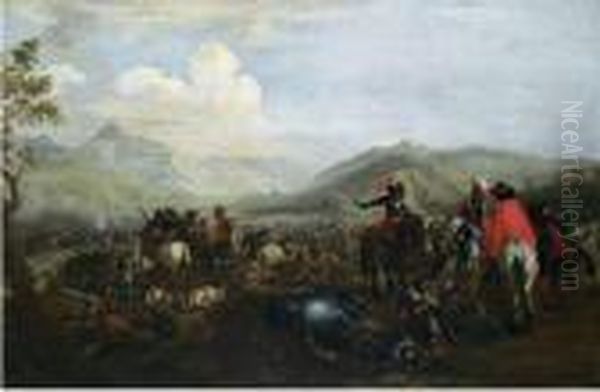 Battaglia Oil Painting by Jacques Courtois Le Bourguignon