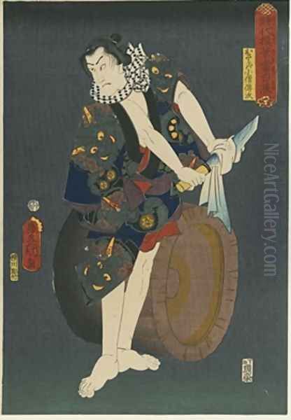 The Actor Kawarazaki Gonjuro I as Osarabakuzo Denji Oil Painting by Utagawa (Toyokuni III) Kunisada