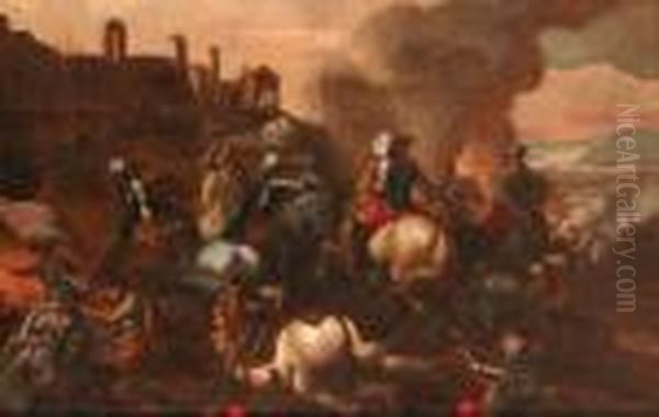 Battaglia Oil Painting by Jacques Courtois Le Bourguignon