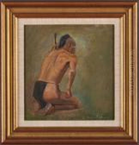 Warrior Sketch Oil Painting by Eanger Irving Couse