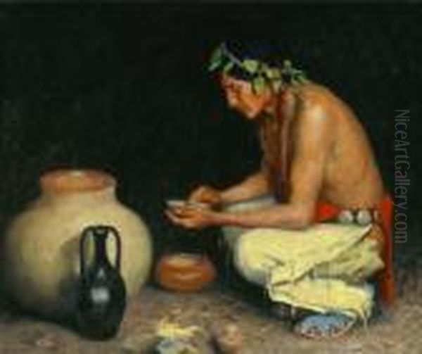 The Pottery Decorator Oil Painting by Eanger Irving Couse