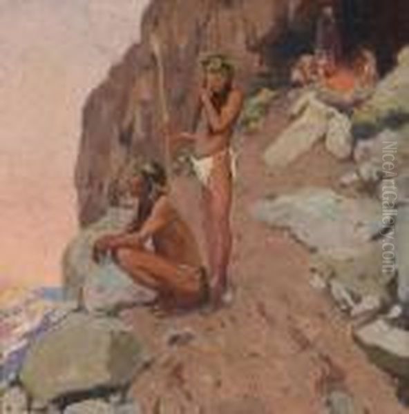 Rio Grande (study For The Cliff Dwellers) Oil Painting by Eanger Irving Couse