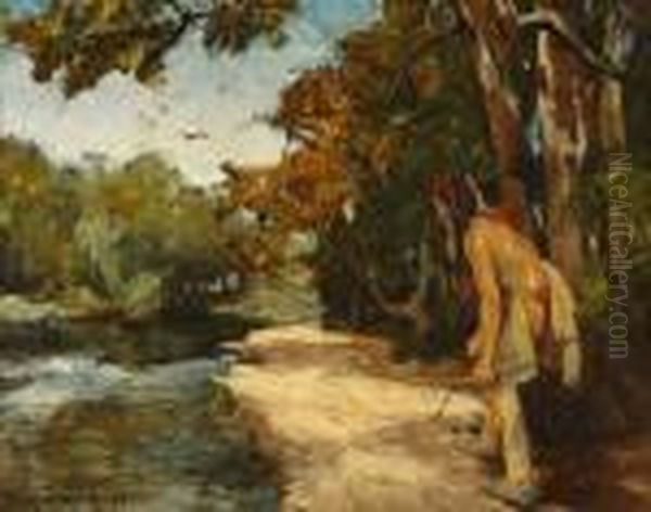 Indian Hunter Oil Painting by Eanger Irving Couse