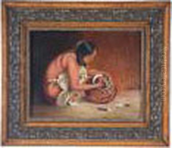 The Treasure Jar Oil Painting by Eanger Irving Couse