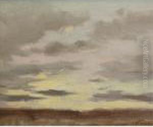 Evening Clouds Over The Arizona Desert Oil Painting by Eanger Irving Couse