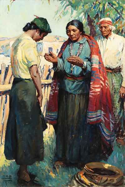 Indian Mother Oil Painting by William Henry Dethlef Koerner