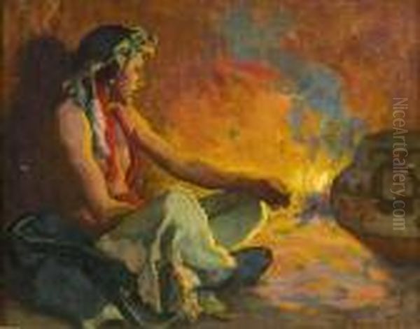 Fireside Reverie Oil Painting by Eanger Irving Couse