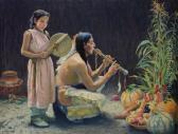 The Harvest Song Oil Painting by Eanger Irving Couse