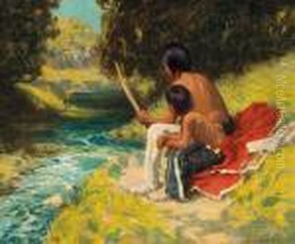 The River Bank Oil Painting by Eanger Irving Couse