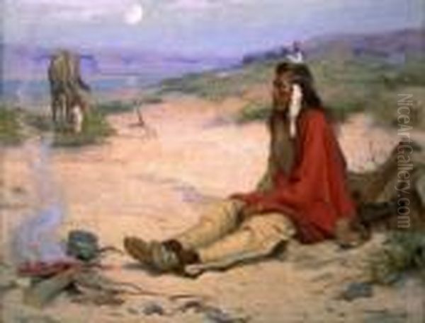 Pawhyumma, Umitilla Indian Oil Painting by Eanger Irving Couse