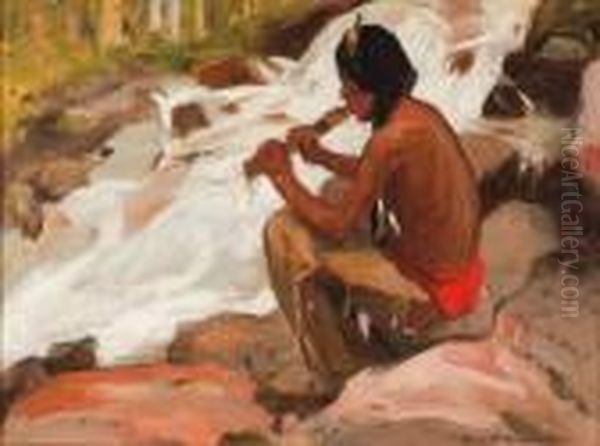 Title: Song Of The Cascades Oil Painting by Eanger Irving Couse