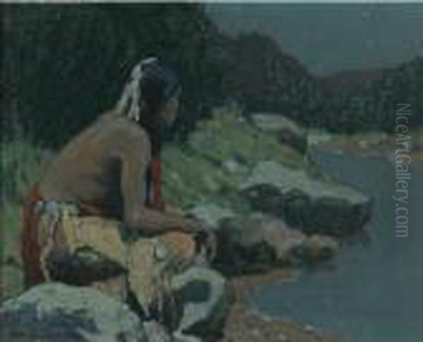 Moonlight On The Hondo Oil Painting by Eanger Irving Couse