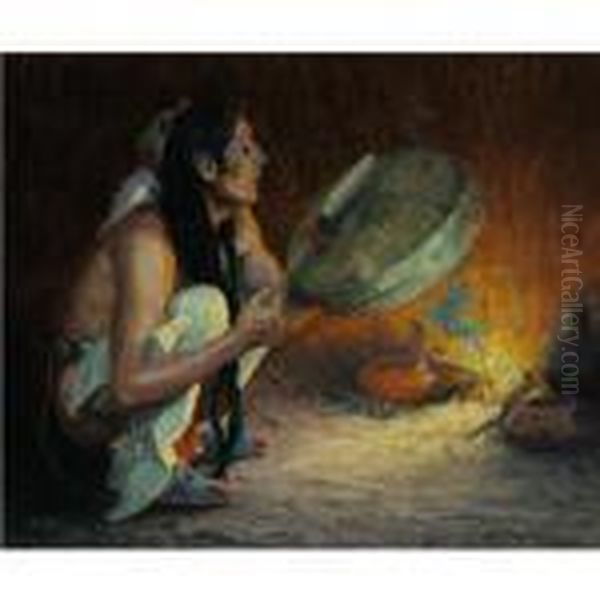 The Chant (the Tom Tom) Oil Painting by Eanger Irving Couse