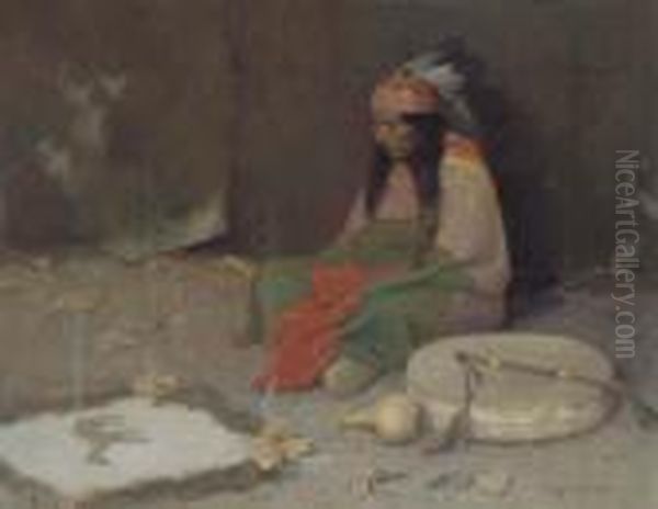 Medicine Man Oil Painting by Eanger Irving Couse