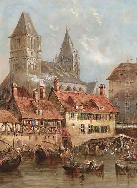 St. Omer, Strasbourg Oil Painting by William Calcott Knell