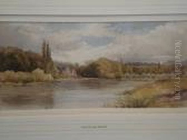 River View, Possibly Bisham Abbey Oil Painting by David I Cox