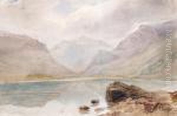 Snowdon From The North East Oil Painting by David I Cox