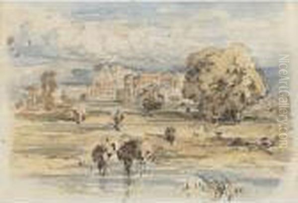 Chatsworth From The West Oil Painting by David I Cox