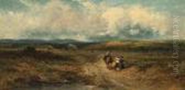 Going To The Hayfield Oil Painting by David I Cox