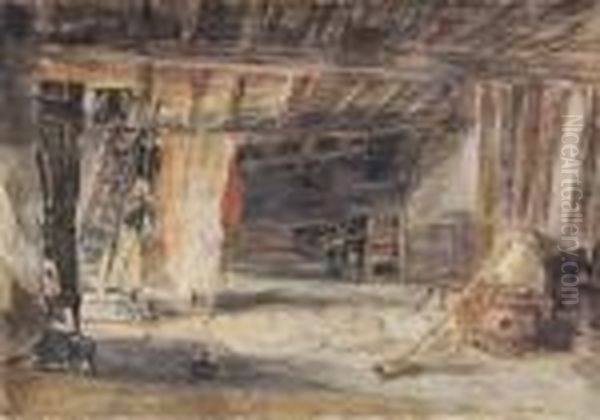 'the Interior Of A Sailor's Shanty' Oil Painting by David I Cox