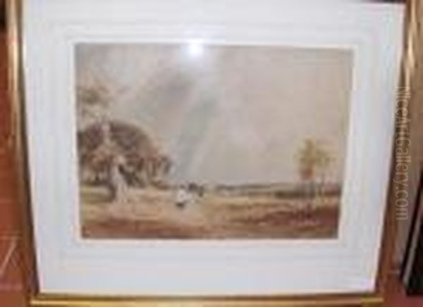 Landscape, Bears Signature Oil Painting by David I Cox