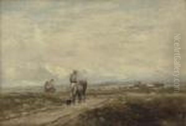 Haymaking Oil Painting by David I Cox