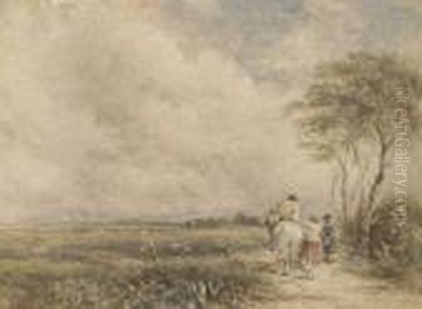 Going To The Hayfield Oil Painting by David I Cox