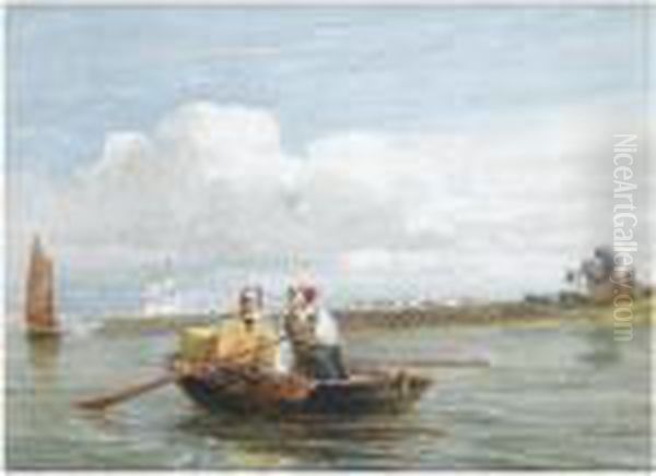 Peter Boat Near Half Way House At Gravesend Oil Painting by David I Cox