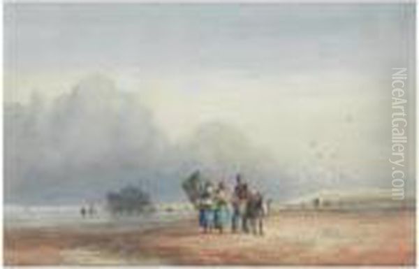 Fort Rouge, Normandy Oil Painting by David I Cox